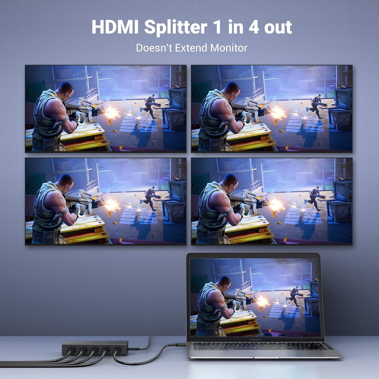 UGREEN HDMI 1×4 Video Splitter 4K – Black - Image 3