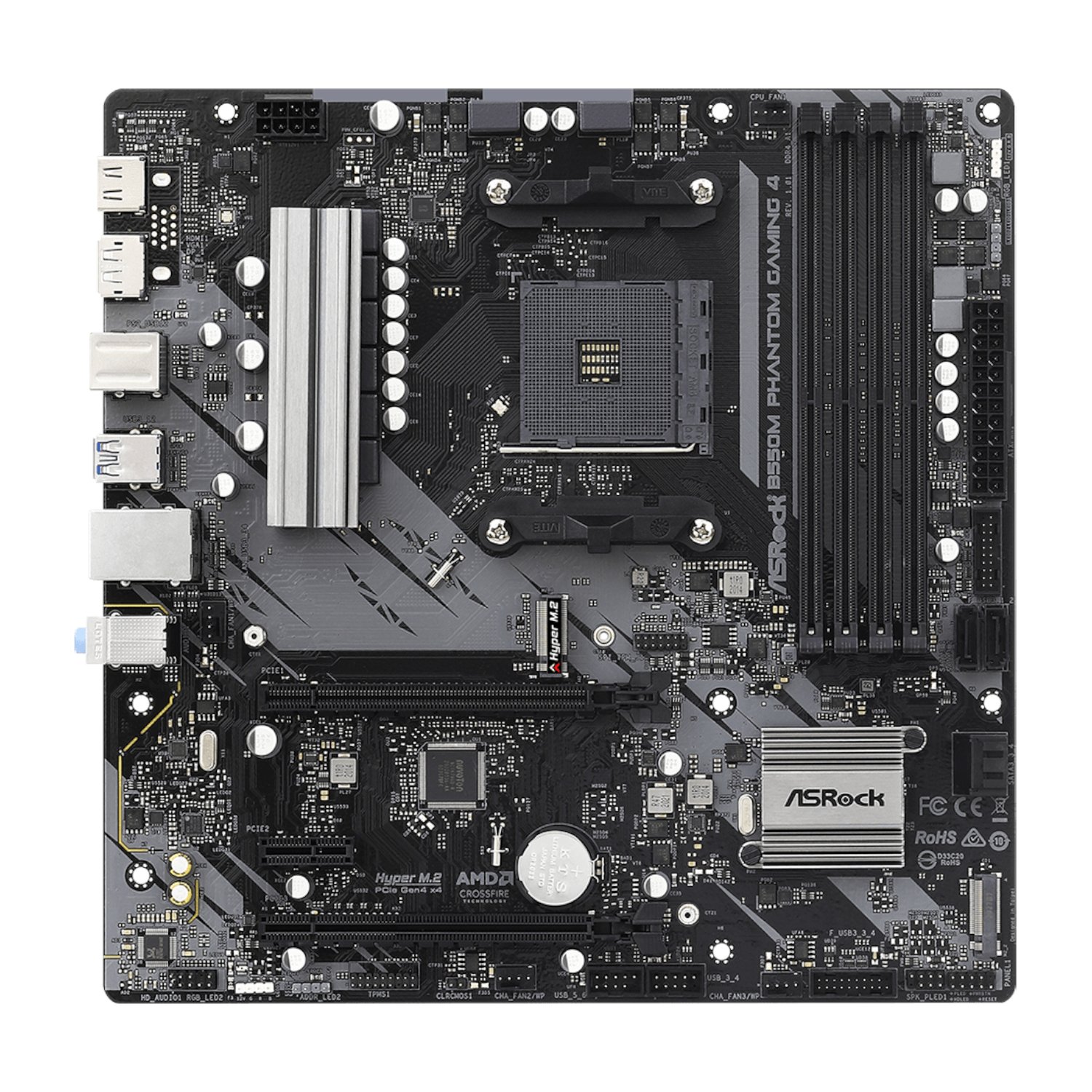 ASRock B550 Phantom Gaming 4 AM4 M-ATX Motherboard - Image 2