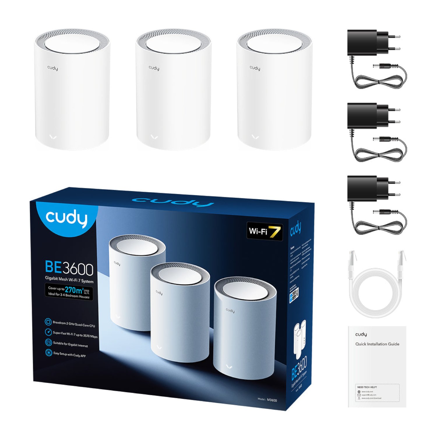 Cudy BE3600 Gigabit Mesh Wi-Fi 7 System – 3 Pack - Image 5