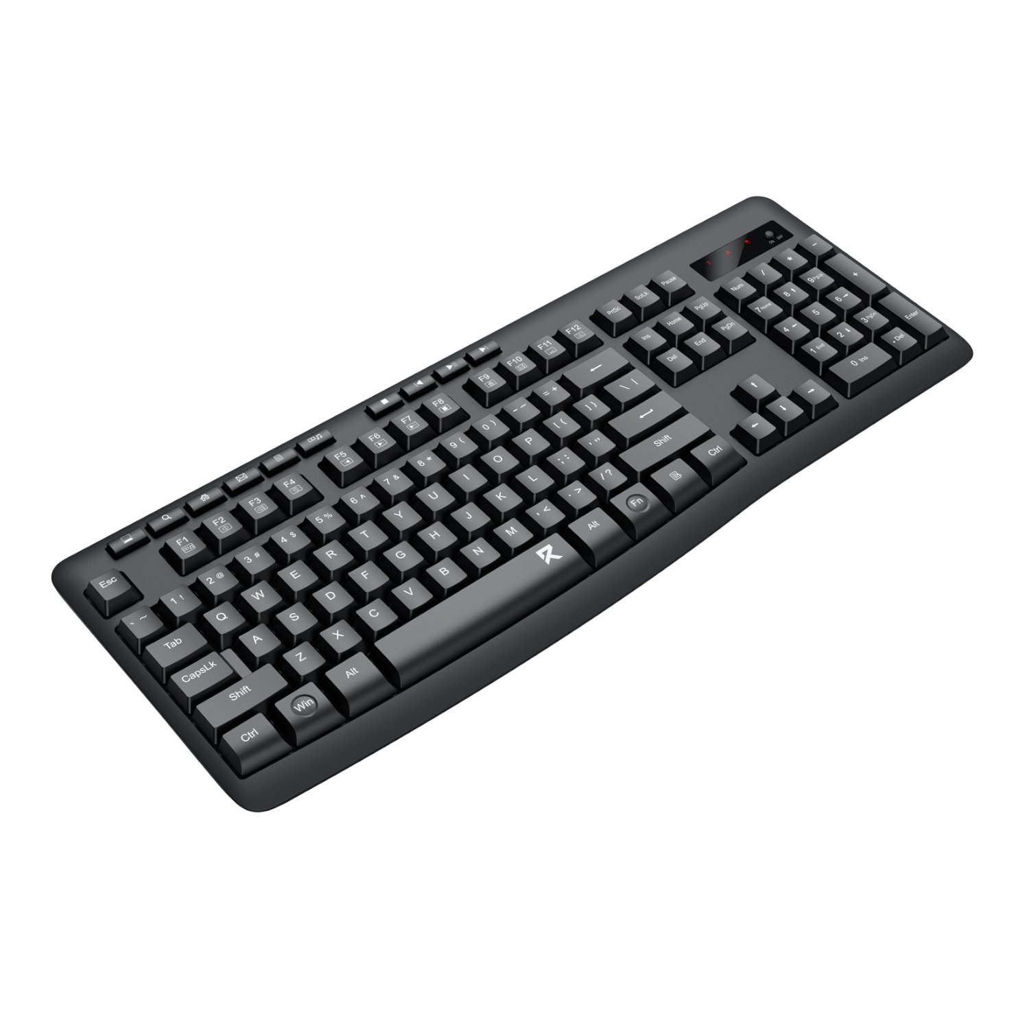 Redragon BK-7367 Full-size Ergonomic Wireless Membrane Office Keyboard - Black - Image 2