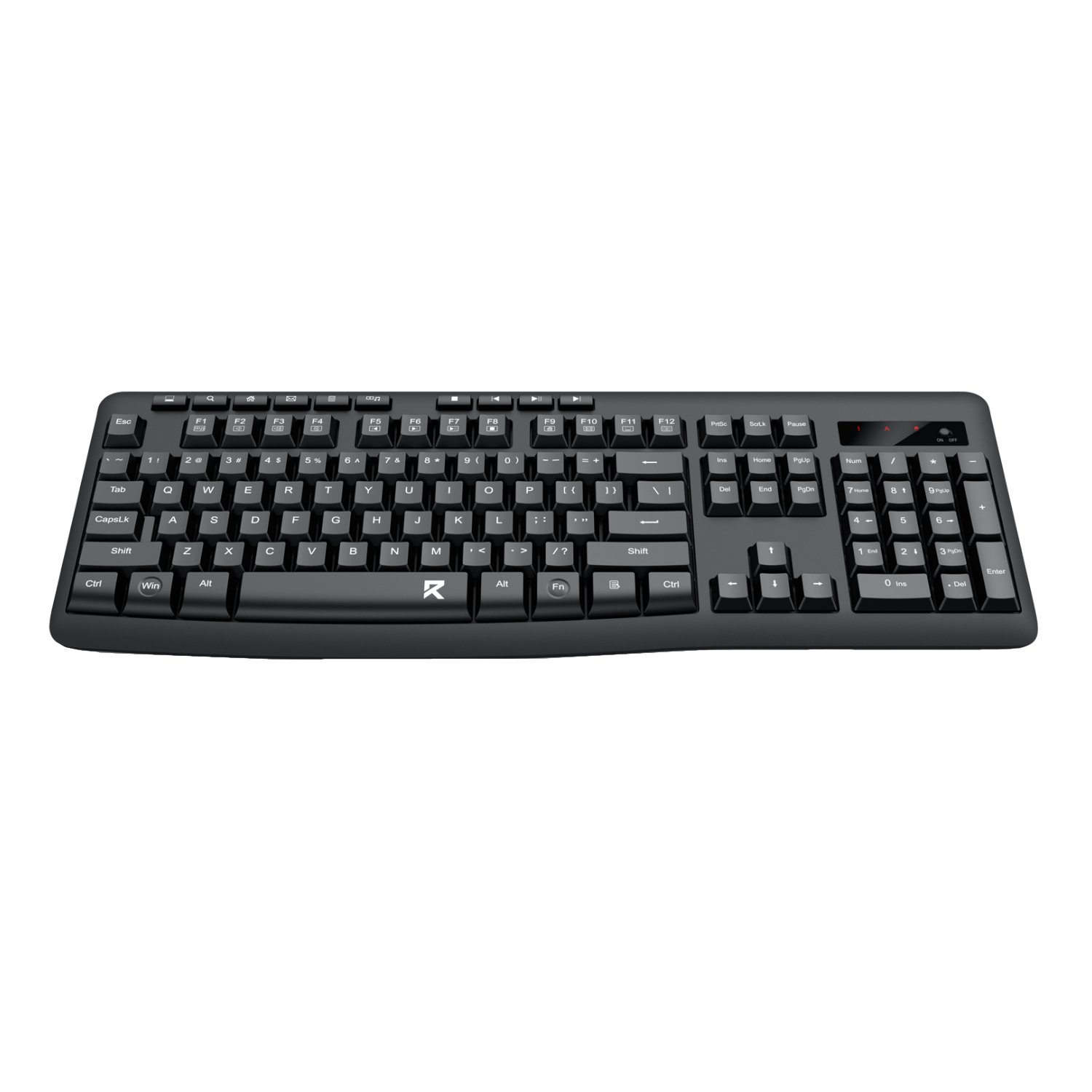 Redragon BK-7367 Full-size Ergonomic Wireless Membrane Office Keyboard - Black - Image 3