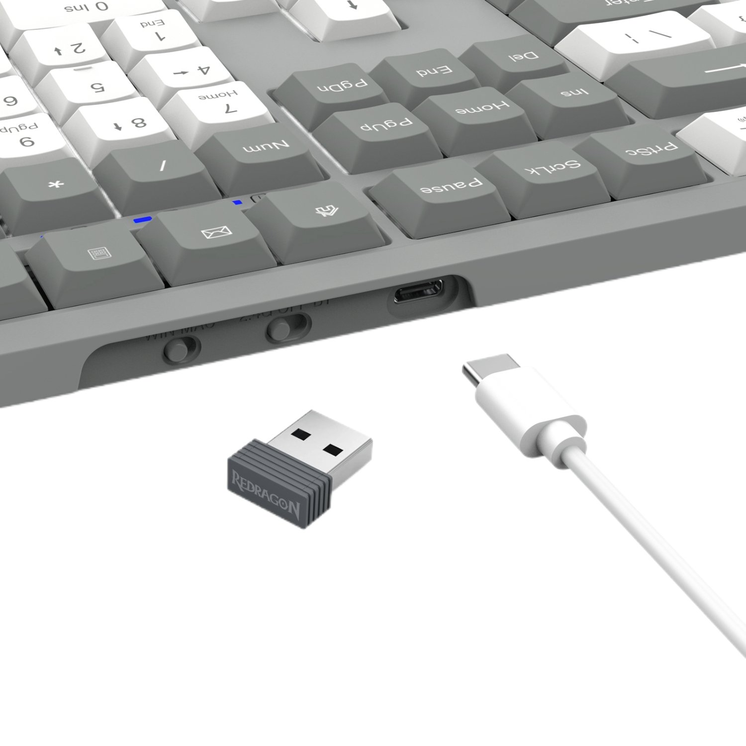 Redragon BK-7485 Wireless Office Keyboard - Grey - Image 7
