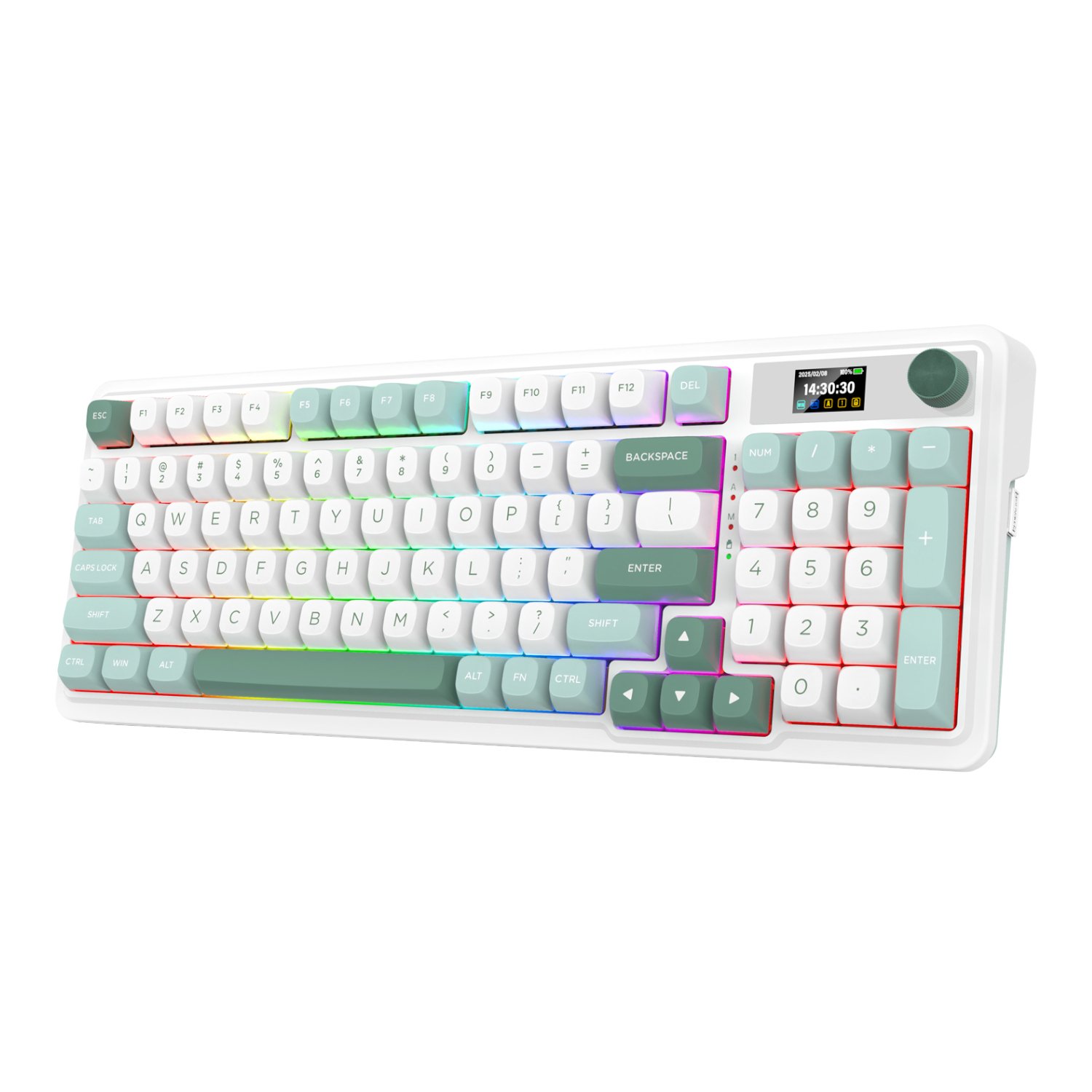 Redragon K719WGB GALATIN RGB PRO Full sized Wireless Gaming Keyboard - White - Image 3