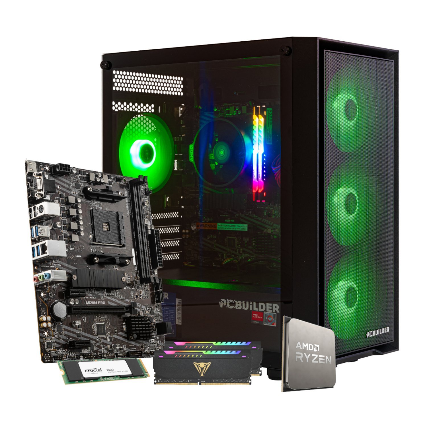 PCBuilder Ryzen 5 5600GT DEFENDER Windows 11 Gaming PC + Monitor Bundle - Image 16