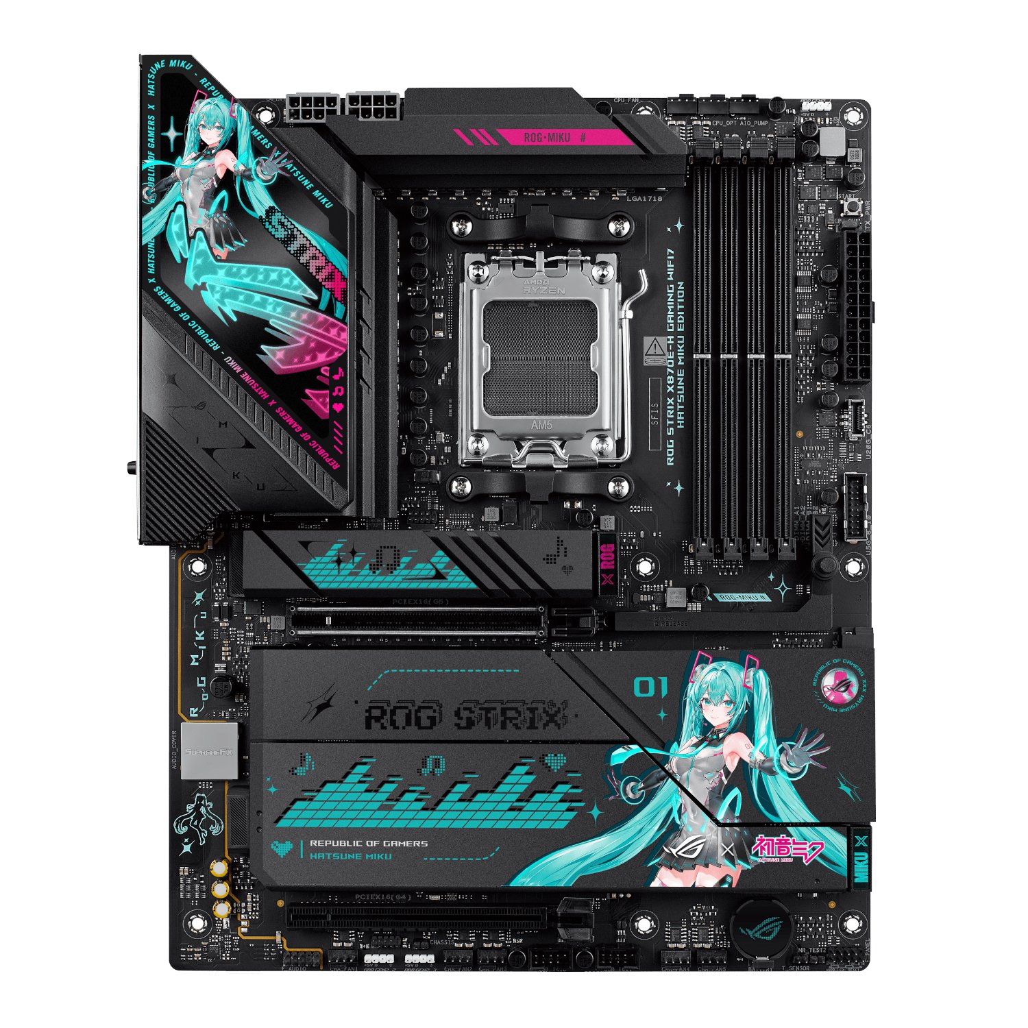 Asus ROG Strix X870E-H Gaming Wi-Fi 7 AM5 ATX Hatsune Miku Edition Motherboard - Image 2