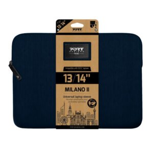 Port Designs Milano II Eco 13/14" Universal Laptop Sleeve - Navy Blue - TauTech South Africa
