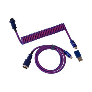 Keychron Premium Coiled Aviator USB Cable | Type-C + USB-A Adapter | Detachable Aviator Connector | 108 cm - TauTech South Africa