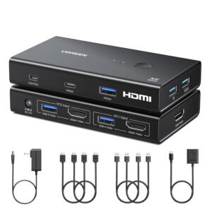 UGREEN 2-In-1 HDMI KVM Switch 4 USB Ports 4K@60Hz–Black - TauTech South Africa