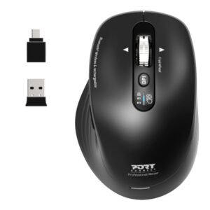 Port Connect Business 2.4GHz Rechargeable Bluetooth Wireless Mouse - Black - TauTech South Africa
