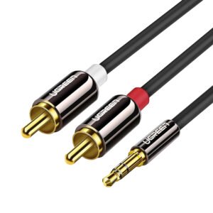 UGREEN AV116 RCA to AUX 3.5mm Audio Cable 1M - Black - TauTech South Africa