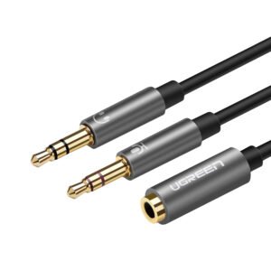 UGREEN UV140 AUX 3.5mm Audio Splitter Cable - Black/Grey - TauTech South Africa