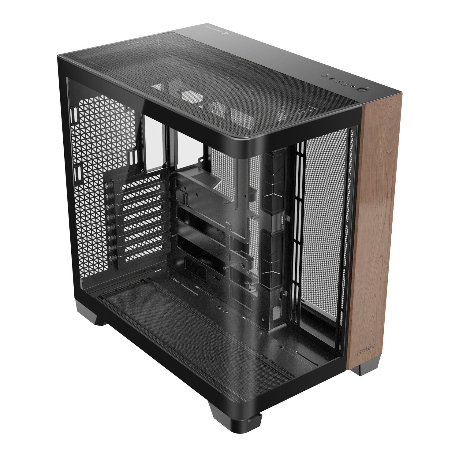 Antec C8 Curved Wood E-ATX | ATX | Micro-ATX | ITX Dual Chamber Gaming Chassis - Black - Image 5