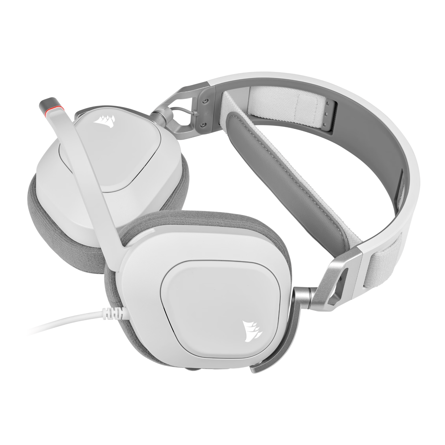 Corsair HS80 RGB USB Wired Over-Ear Gaming Headset — White - Image 3