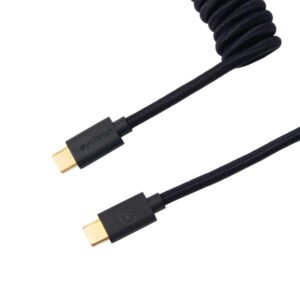 Keychron Coiled Aviator Cable - Black/Straight - TauTech South Africa