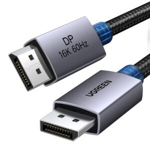 UGREEN DP131 DisplayPort 2.1 Braided Cable 1M ( 80Gbps | 16K | 60Hz ) - Black/Grey - TauTech South Africa