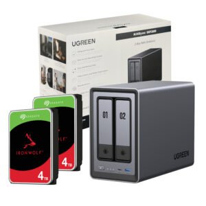 UGreen NASync DXP2800 2 Bay NAS with Seagate Ironwolf NAS 8TB SATA Hard Drive Bundle (2x 4TB) - TauTech South Africa