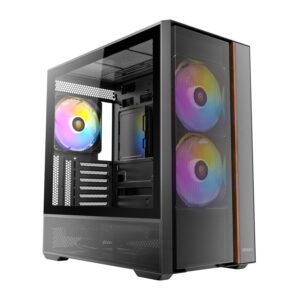 Antec FLUX Rear ARGB ATX Mid Tower Gaming Chassis - Black - TauTech South Africa