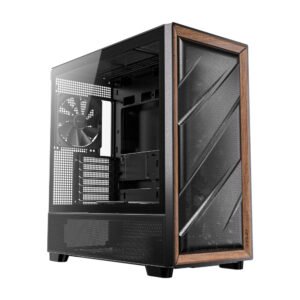 Antec FLUX ATX WOOD Mid Tower Gaming Chassis – Black - TauTech South Africa
