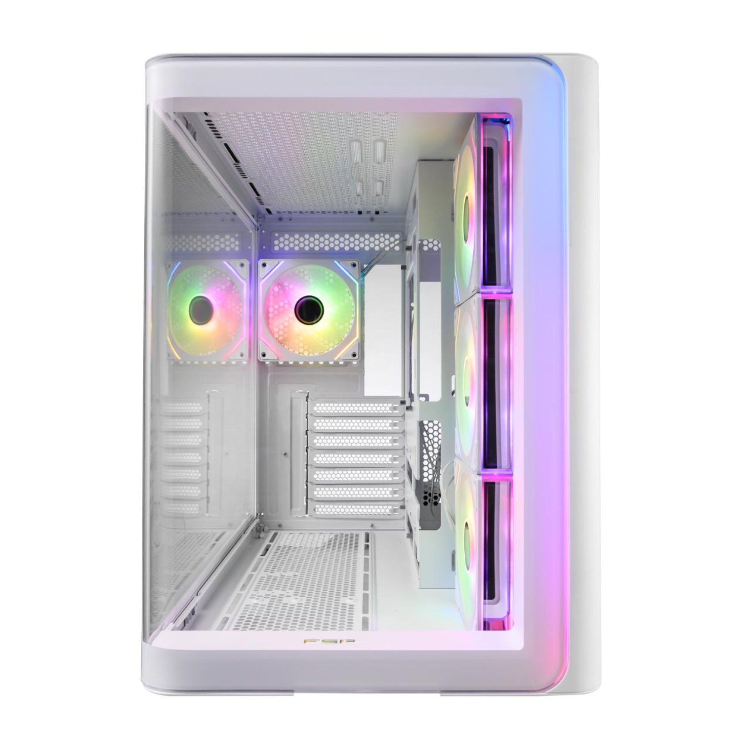 FSP M580 ARGB ATX Mid Tower Gaming Chassis - White - Image 4