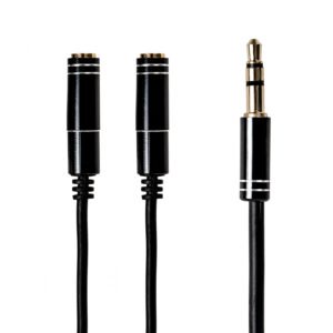 Gizzu 3-Pole Audio Splitter Cable - Black - TauTech South Africa