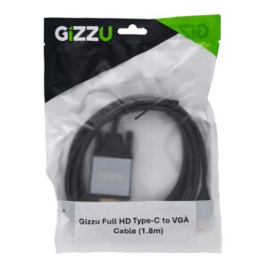 Gizzu Full HD Type-C to VGA Cable (1.8m) - Black - TauTech South Africa