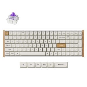 Keychron K4 HE 96% Magnetic Switch Hot-Swap RGB Wireless Keyboard – White (Wood + Aluminium) - TauTech South Africa