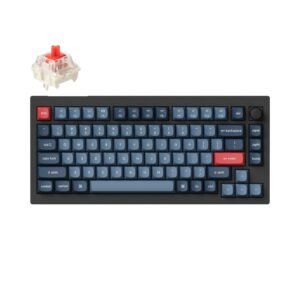 Keychron V1 Max QMK/VIA Wireless Custom Mechanical Keyboard | RED Switches - Black - TauTech South Africa