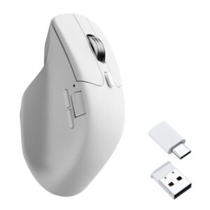 Keychron M6SB72 1K Wireless Mouse (BT/2.4GHz/Wired) with Huano silent Micro switch and premium wheel - White - TauTech South Africa