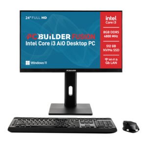 PCBuilder FUSION 24" Intel Core i3-12100 8GB DDR5 512GB Windows 11 AiO Desktop PC - TauTech South Africa