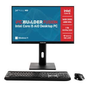 PCBuilder FUSION 24" Intel Core i5-12400 16GB DDR5 1TB Windows 11 AiO Desktop PC - TauTech South Africa
