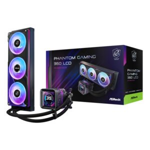 ASRock Phantom Gaming 360 LCD All-in-one Liquid CPU Cooler - Black - TauTech South Africa