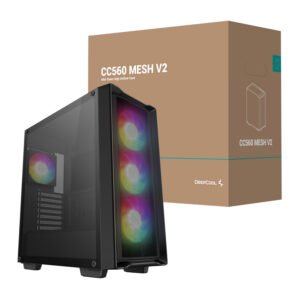 DeepCool CC560 MESH V2 ATX Mid Tower Airflow Gaming Chassis – Black - TauTech South Africa