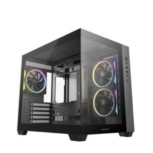 Deepcool CG330 3F Panoramic Dual-Chamber Micro-ATX Gaming Chassis - Black - TauTech South Africa