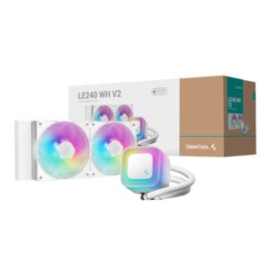 DeepCool LE240 V2 240mm ARGB AIO CPU Liquid Cooler - White - TauTech South Africa