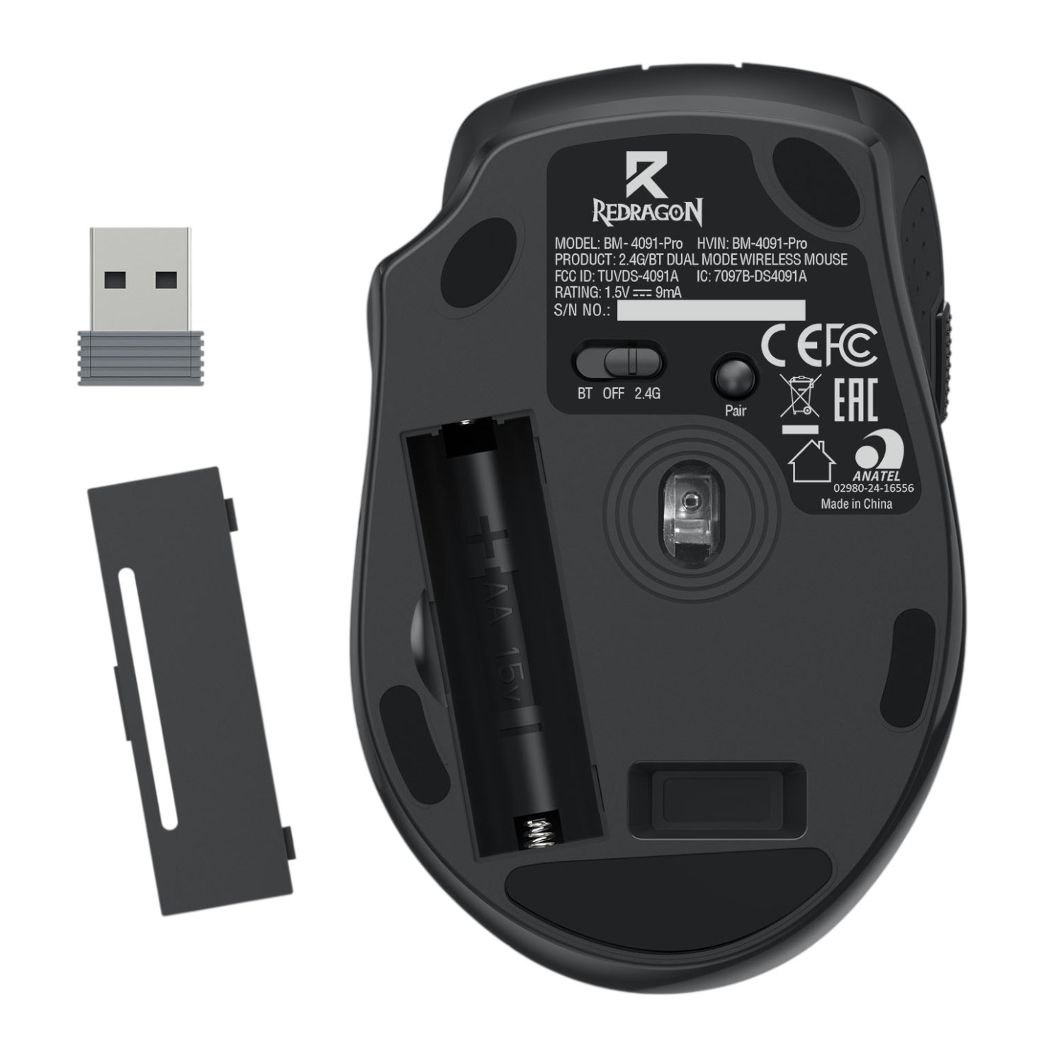 Redragon BM-4091 PRO 4000 DPI Dual Mode Wireless Office Mouse - Image 6