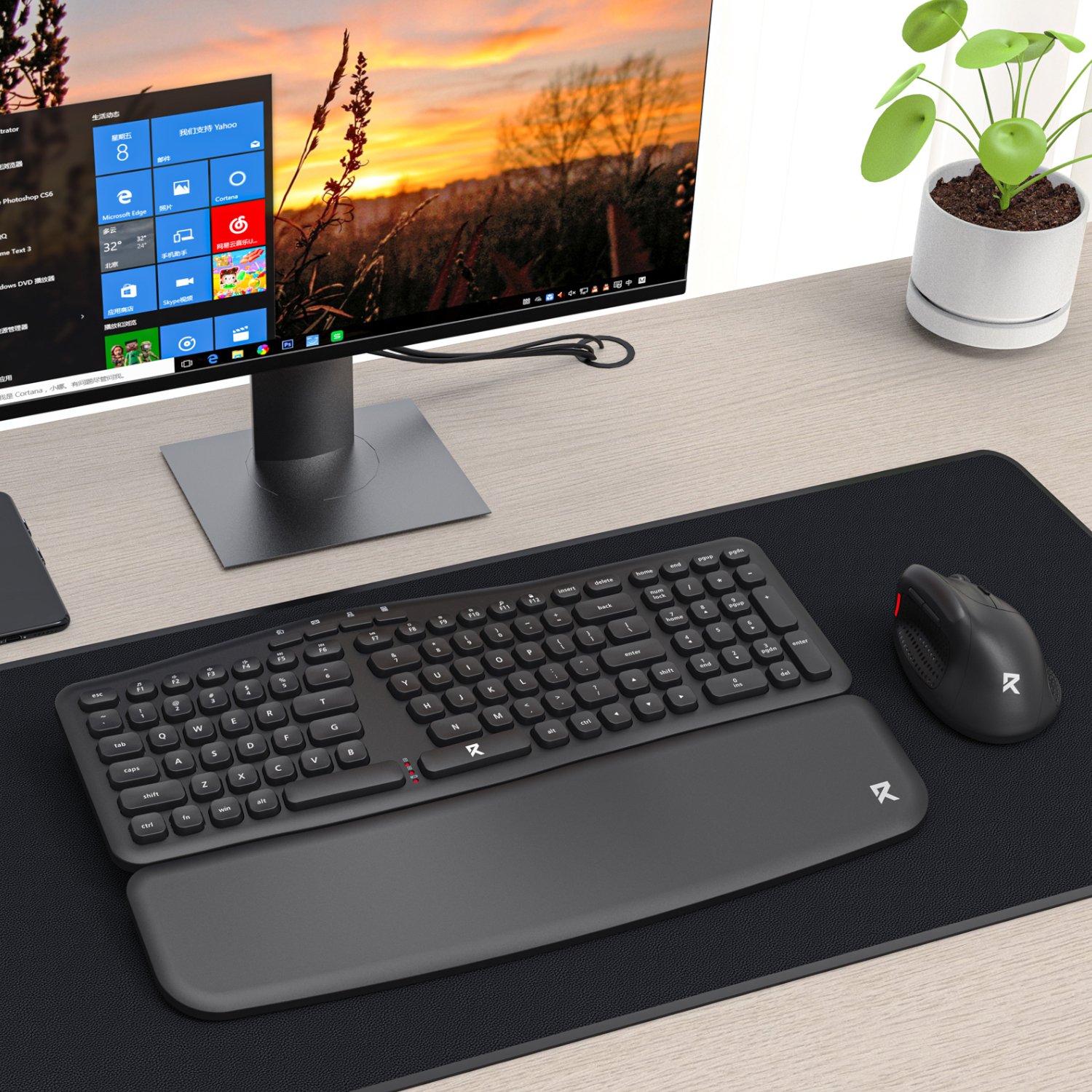 Redragon BS7161 2.4G Wireless Keyboard and Mouse Combo - Black - Image 4