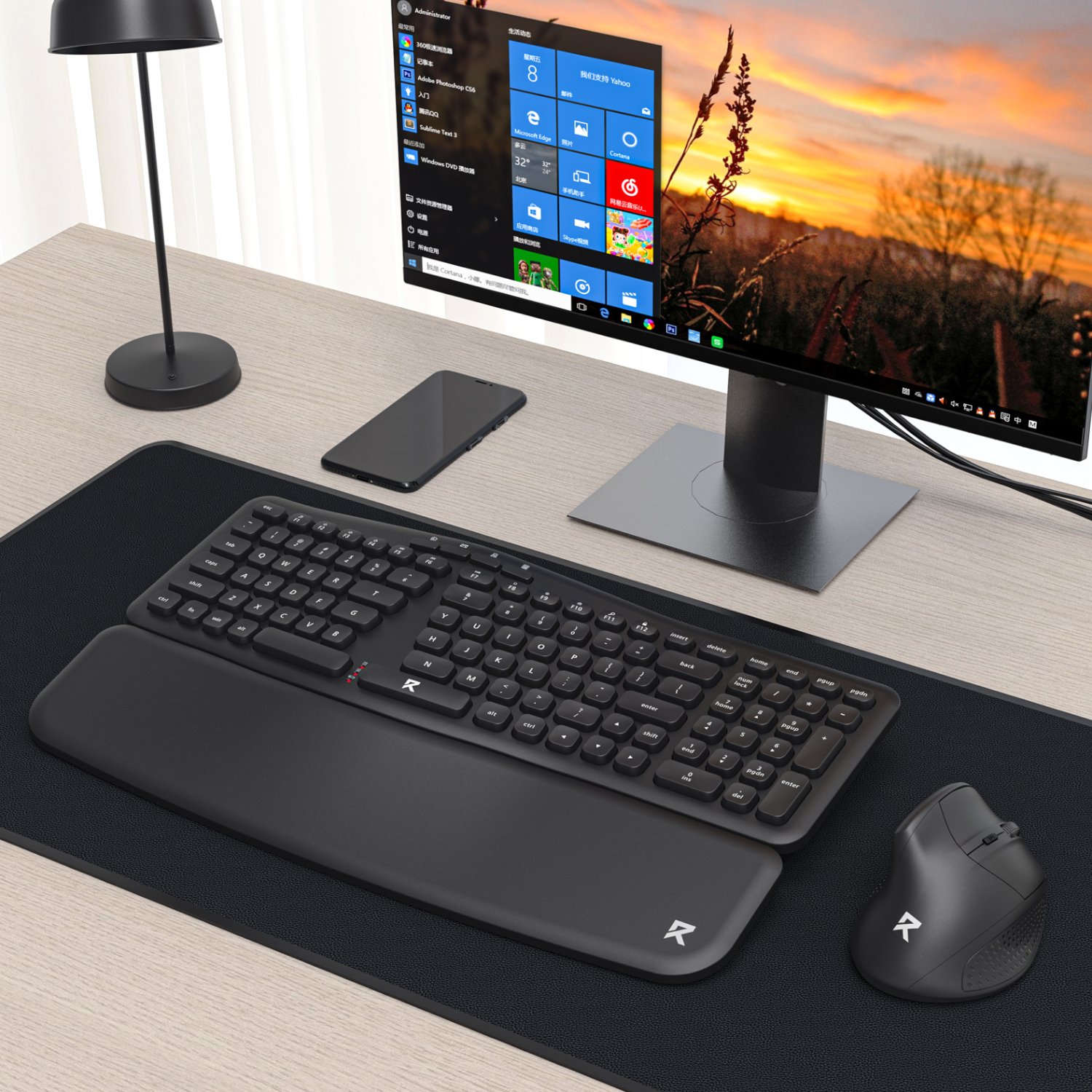 Redragon BS7161 2.4G Wireless Keyboard and Mouse Combo - Black - Image 3
