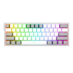 Redragon K617 FIZZ 60% Wired RGB Gaming Keyboard - White/Grey - TauTech South Africa