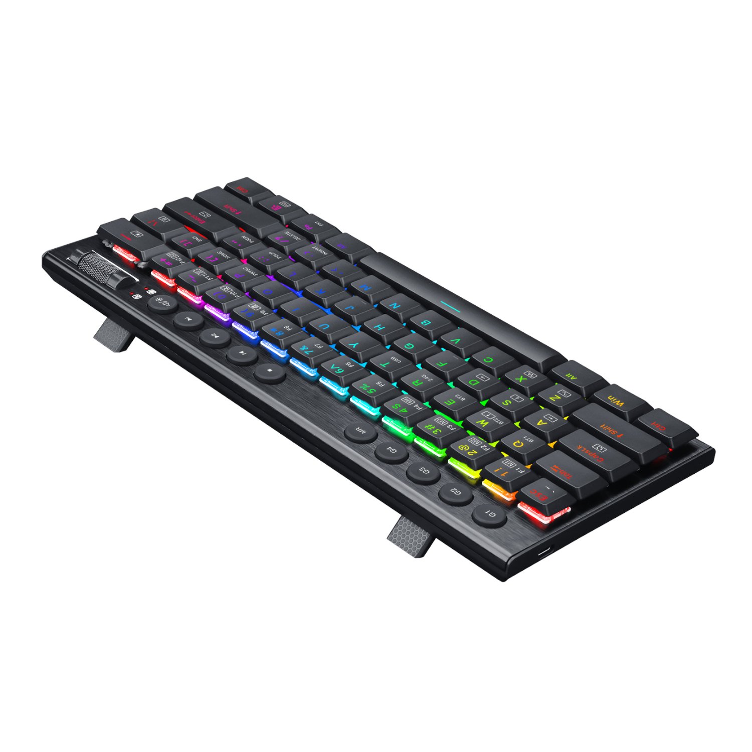REDRAGON Horus Mini 61Key Red Switch RGB Low Profile Gaming Mechanical Keyboard - Black - Image 5