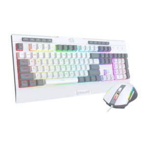 Redragon S151 Wired RGB Gaming Keyboard and Mouse Combo - White and Grey - TauTech South Africa