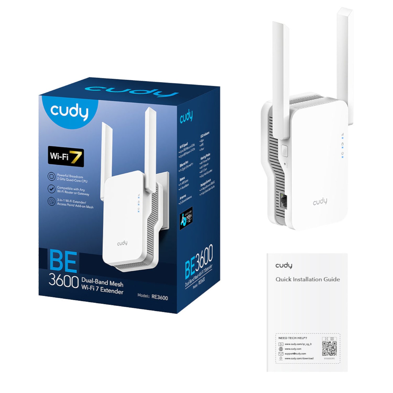 Cudy BE3600 Dual-Band Wi-Fi 7 Mesh Range Extender (Wall Plug) - White - Image 5