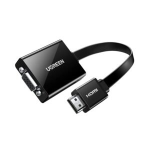 UGREEN HDMI to VGA Adapter, with 3.5mm Audio and Power Port - Black - TauTech South Africa