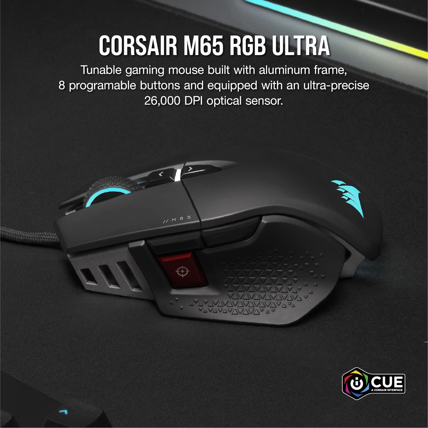 Corsair M65 RGB ULTRA Tunable FPS 26000 DPI Gaming Mouse - Black - Image 5