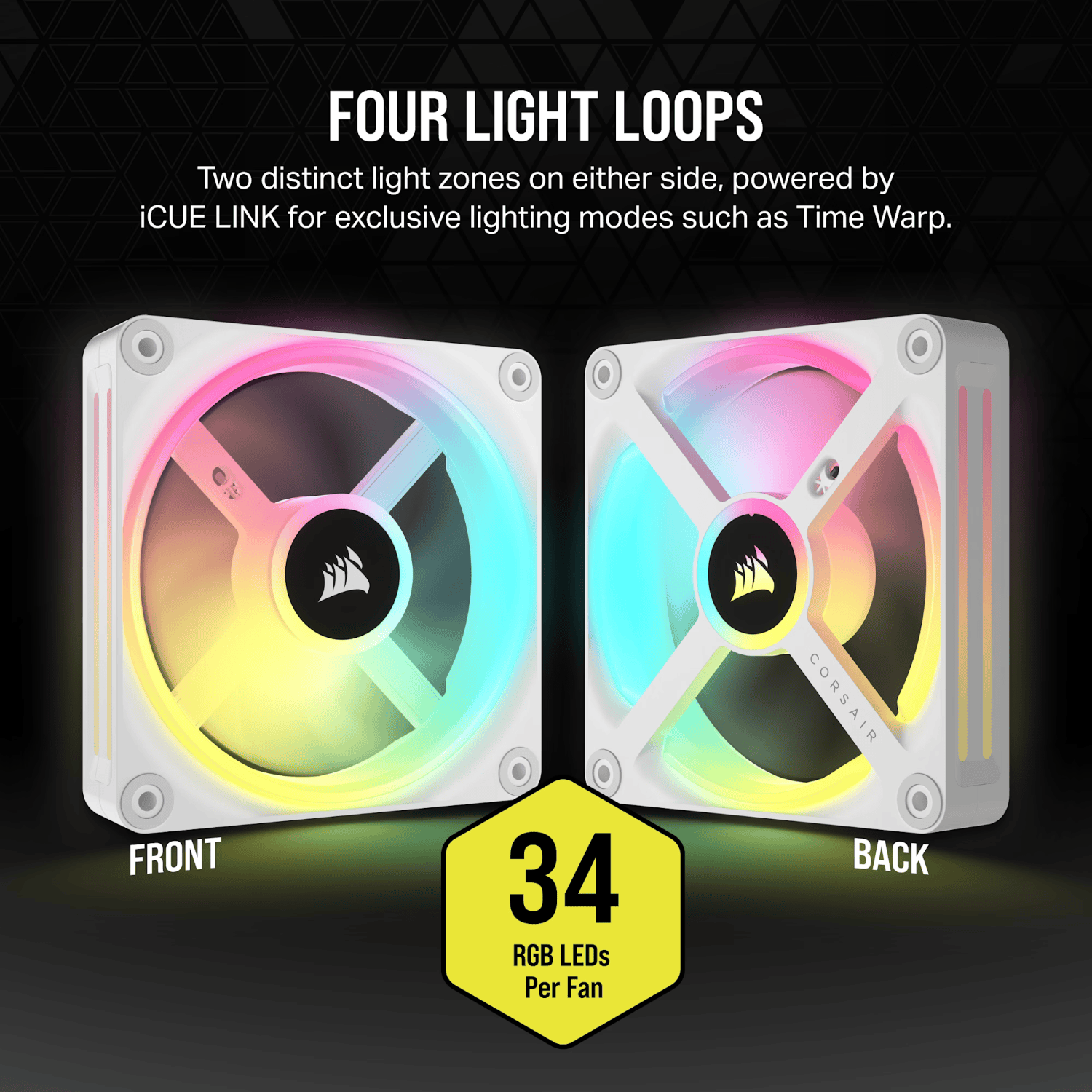 Corsair iCUE LINK QX120 RGB 120mm PWM PC Fan Expansion Kit - White - Image 6