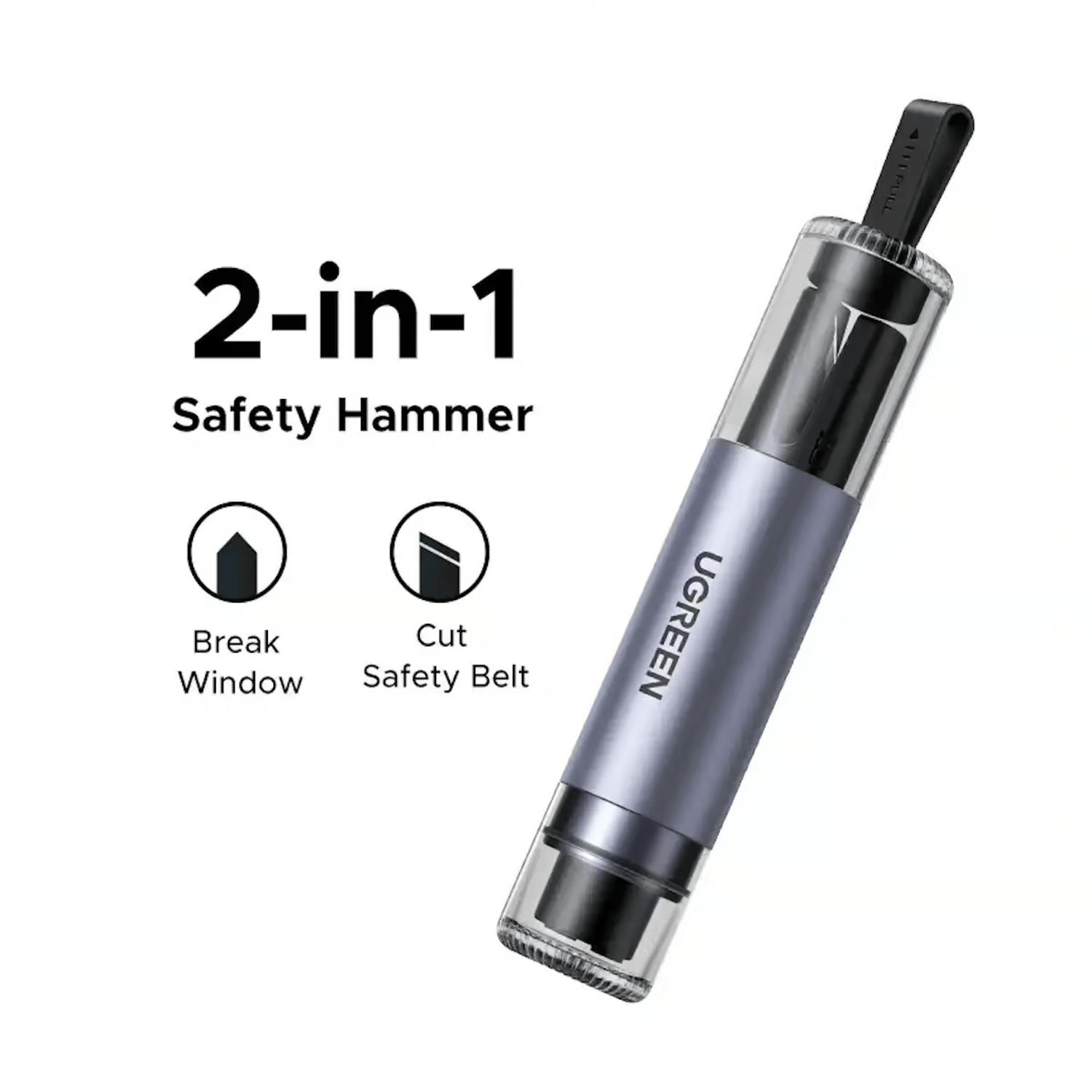 UGREEN 2-in-1 Car Window Breaker and Safety Belt Cutter - Image 2