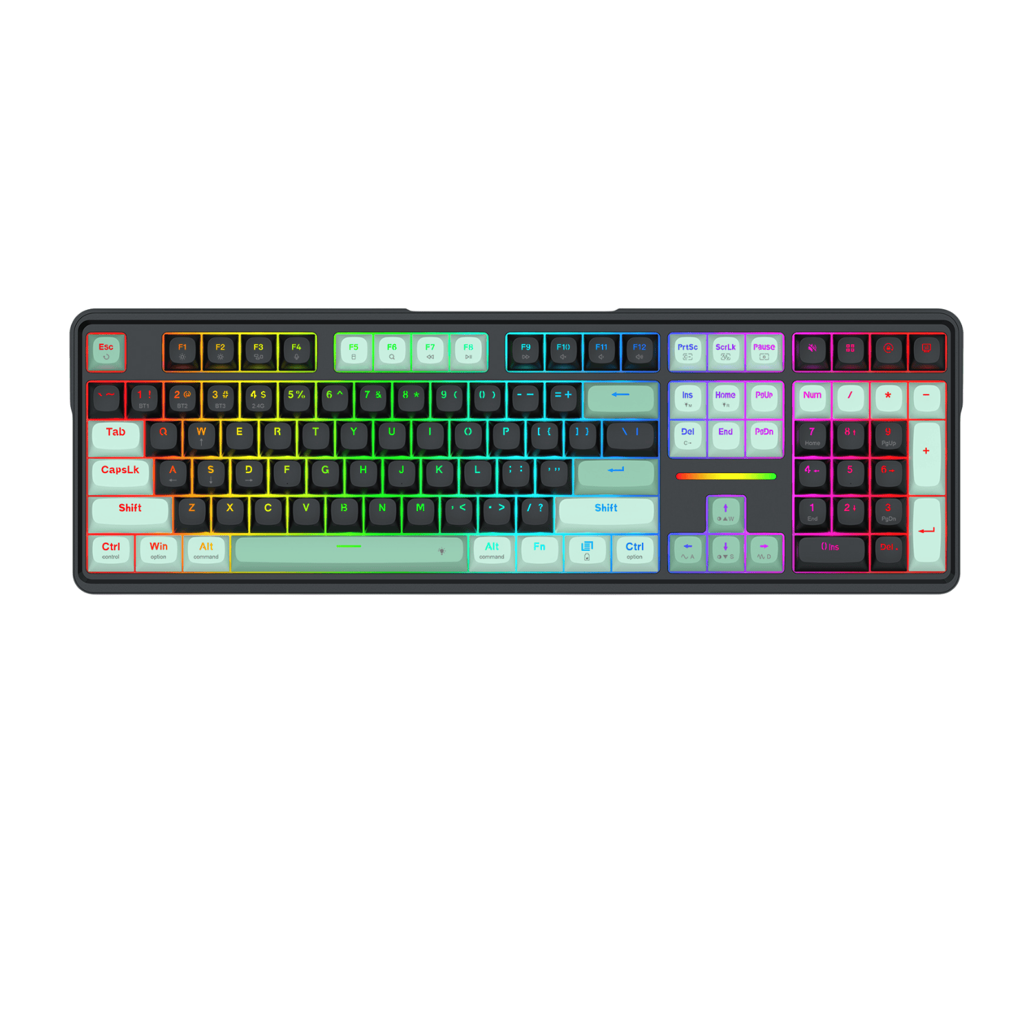 Redragon K745 PRO ANTONIUM RGB Wireless Mechanical Gaming Keyboard - Black/Green - Image 2