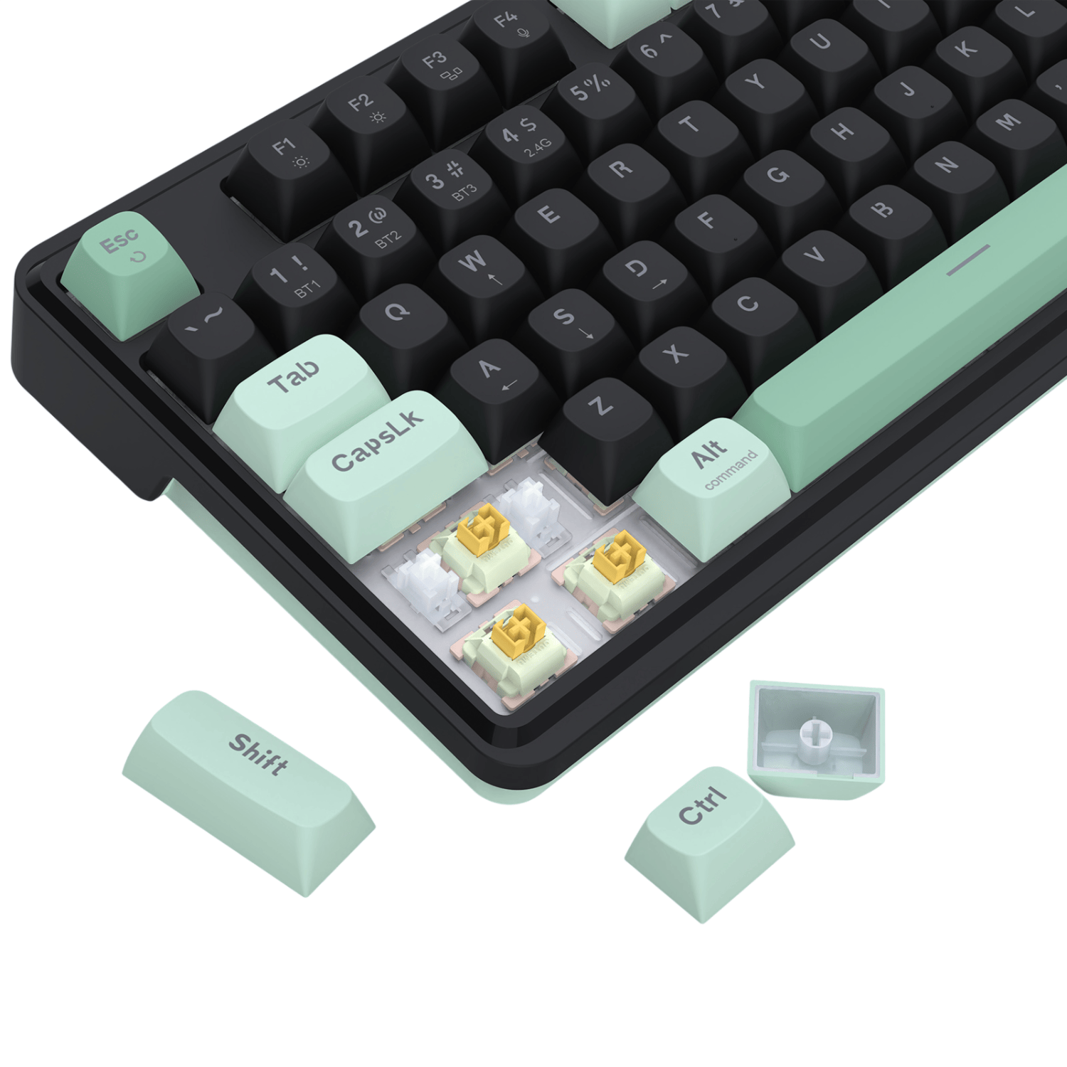 Redragon K745 PRO ANTONIUM RGB Wireless Mechanical Gaming Keyboard - Black/Green - Image 6