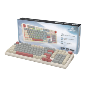 Redragon EISA 100 Retro RGB Wireless Mechanical Keyboard - Cream/Grey - TauTech South Africa