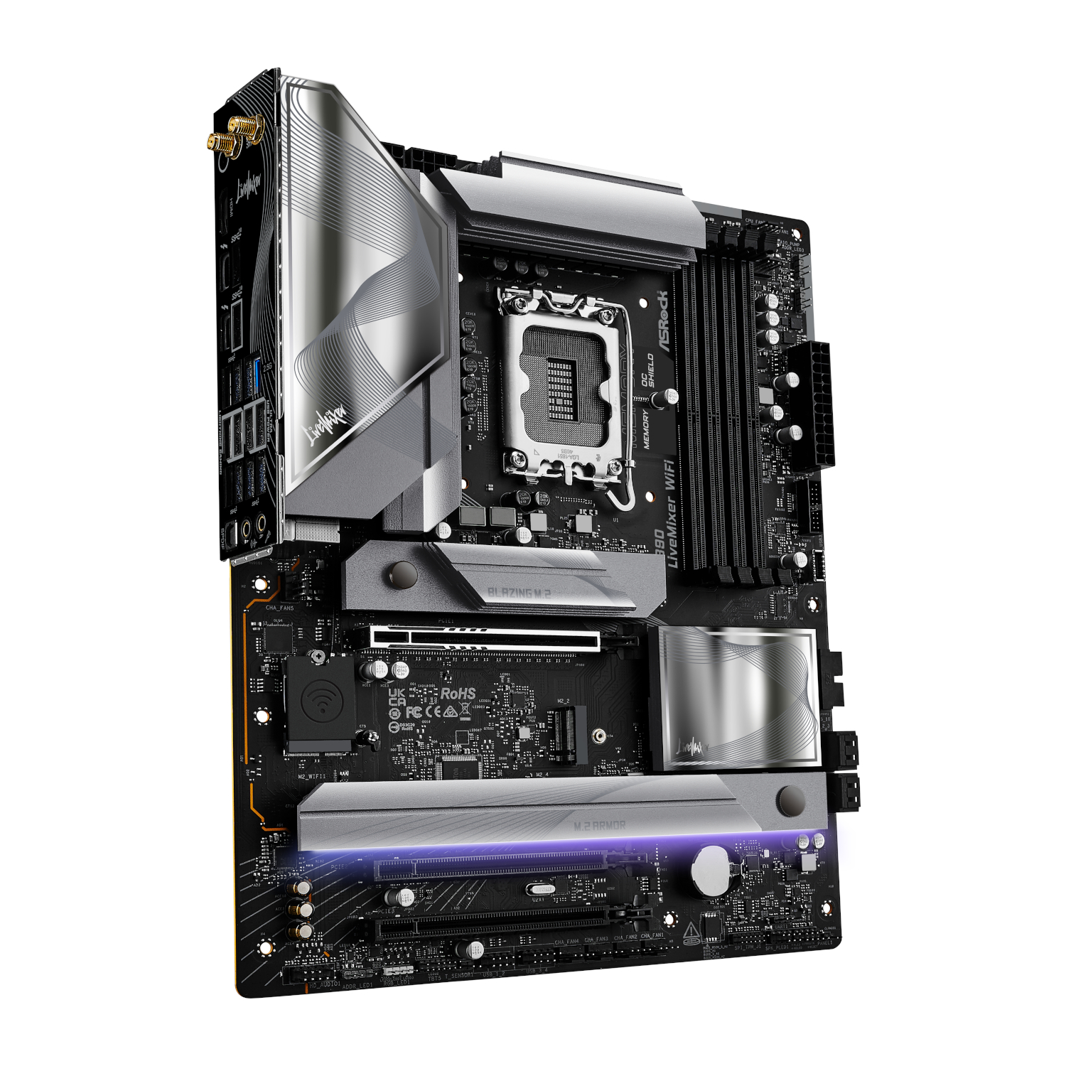 ASRock Z890 LiveMixer Wi-Fi Intel LGA 1851 ATX Gaming Motherboard - Image 3