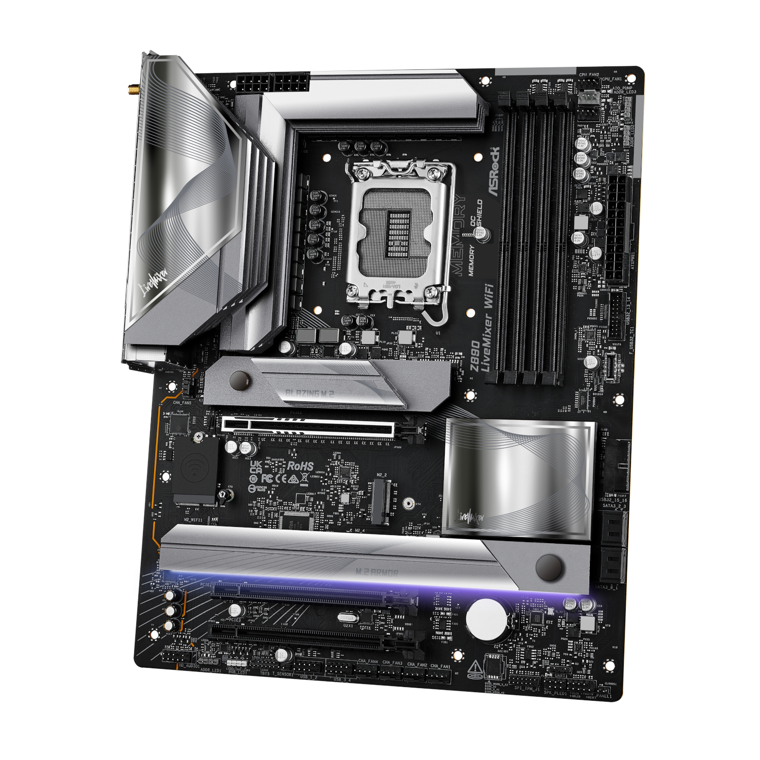 ASRock Z890 LiveMixer Wi-Fi Intel LGA 1851 ATX Gaming Motherboard - Image 4